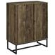 Carolyn Rustic Oak And Gunmetal 2 Door Accent Cabinet