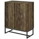 Carolyn Rustic Oak And Gunmetal 2 Door Accent Cabinet