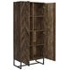Carolyn Rustic Oak And Gunmetal 2 Door Tall Accent Cabinet