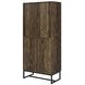 Carolyn Rustic Oak And Gunmetal 2 Door Tall Accent Cabinet