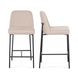 Sydney Taupe Performance Fabric Upholstered Counter Height Stool Set of 2