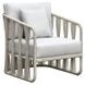 Alexa Outdoor Seating White Upholstered Outdoor Lounge Chair with Pillow