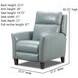 Fairchild Blue Leather Swivel Glider Power Recliner with USB Charging