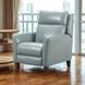 Fairchild Blue Leather Swivel Glider Power Recliner with USB Charging