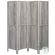 961415 Gray Driftwood 4 Panel Folding Screen