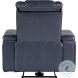 Keziah Blue Power Recliner with Power Headrest And Storage Arms