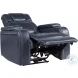 Keziah Blue Power Recliner with Power Headrest And Storage Arms