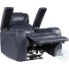 Keziah Blue Power Recliner with Power Headrest And Storage Arms