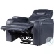 Keziah Blue Power Recliner with Power Headrest And Storage Arms