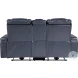 Keziah Blue Double Power Reclining Loveseat with Center Console