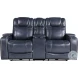 Keziah Blue Double Power Reclining Loveseat with Center Console