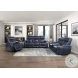 Keziah Blue Power Recliner with Power Headrest And Storage Arms