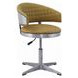 Brancaster Turmeric Leather Upholstered Swivel Adjustable Office Stool with Nailhead Trim