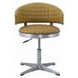 Brancaster Turmeric Leather Upholstered Swivel Adjustable Office Stool with Nailhead Trim