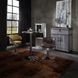 Brancaster Turmeric Leather Upholstered Swivel Adjustable Office Stool with Nailhead Trim