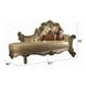 Vendome Gold 81" Chaise with Pillows and Nailhead Trim