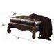 Versailles Dark Brown Upholstered Rectangular Ottoman with Nailhead Trim