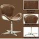 Brancaster Retro Brown Leather Upholstered Swivel Accent Chair with Nailhead Trim