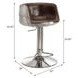 Brancaster Vintage Brown Leather Upholstered Swivel Adjustable Counter Height Stool
