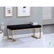 Boice Short Haired Faux Fur and Champagne 40" Upholstered Bench
