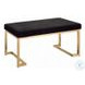 Boice Short Haired Faux Fur and Champagne 40" Upholstered Bench