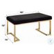 Boice Short Haired Faux Fur and Champagne 40" Upholstered Bench