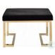 Boice Short Haired Faux Fur and Champagne Rectangular Ottoman