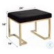 Boice Short Haired Faux Fur and Champagne Rectangular Ottoman
