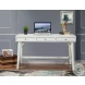 Flynn White 3 Drawer Large Desk