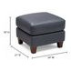 Traverse Ocean Blue Leather Upholstered Rectangular Ottoman
