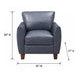 Traverse Ocean Blue Leather Upholstered Accent Chair