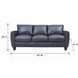 TerraTrek Ocean Blue Leather 82" Sofa