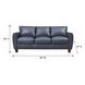 Traverse Ocean Blue Leather 82" Sofa