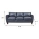 TerraTrek Ocean Blue Leather 82" Sofa