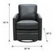 Turner Forest Green Leather Upholstered Swivel Glider Accent Chair