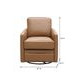 Turner Camel Leather Upholstered Swivel Glider Accent Chair