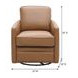 Turner Camel Leather Upholstered Swivel Glider Accent Chair