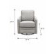 Turner Stone Leather Upholstered Swivel Glider Accent Chair