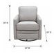 Turner Stone Leather Upholstered Swivel Glider Accent Chair