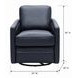 Turner Blue Leather Upholstered Swivel Glider Accent Chair