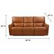 Portland Desert Leather 84" Lay Flat Power Reclining Sofa with Power Headrest and USB Charging