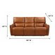 Portland Desert Leather 84" Lay Flat Power Reclining Sofa with Power Headrest and USB Charging