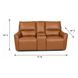 Portland Desert Leather 73" Lay Flat Power Reclining Console Loveseat with Power Headrest and USB Charging