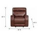 Sydney Brown Heritage Leather Glider Power Recliner with Power Headrest and USB Charging