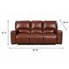 Broadway Brown Leather 89" Lay Flat Power Reclining Sofa with Power Headrest and USB Charging