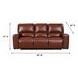 Broadway Brown Leather 89" Lay Flat Power Reclining Sofa with Power Headrest and USB Charging