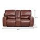 Broadway Brown Leather 79" Lay Flat Power Reclining Console Loveseat with Power Headrest and USB Charging