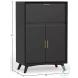 Flynn Black Large Bar Cabinet