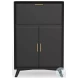 Flynn Black Large Bar Cabinet