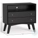 Flynn Black Large Nightstand
